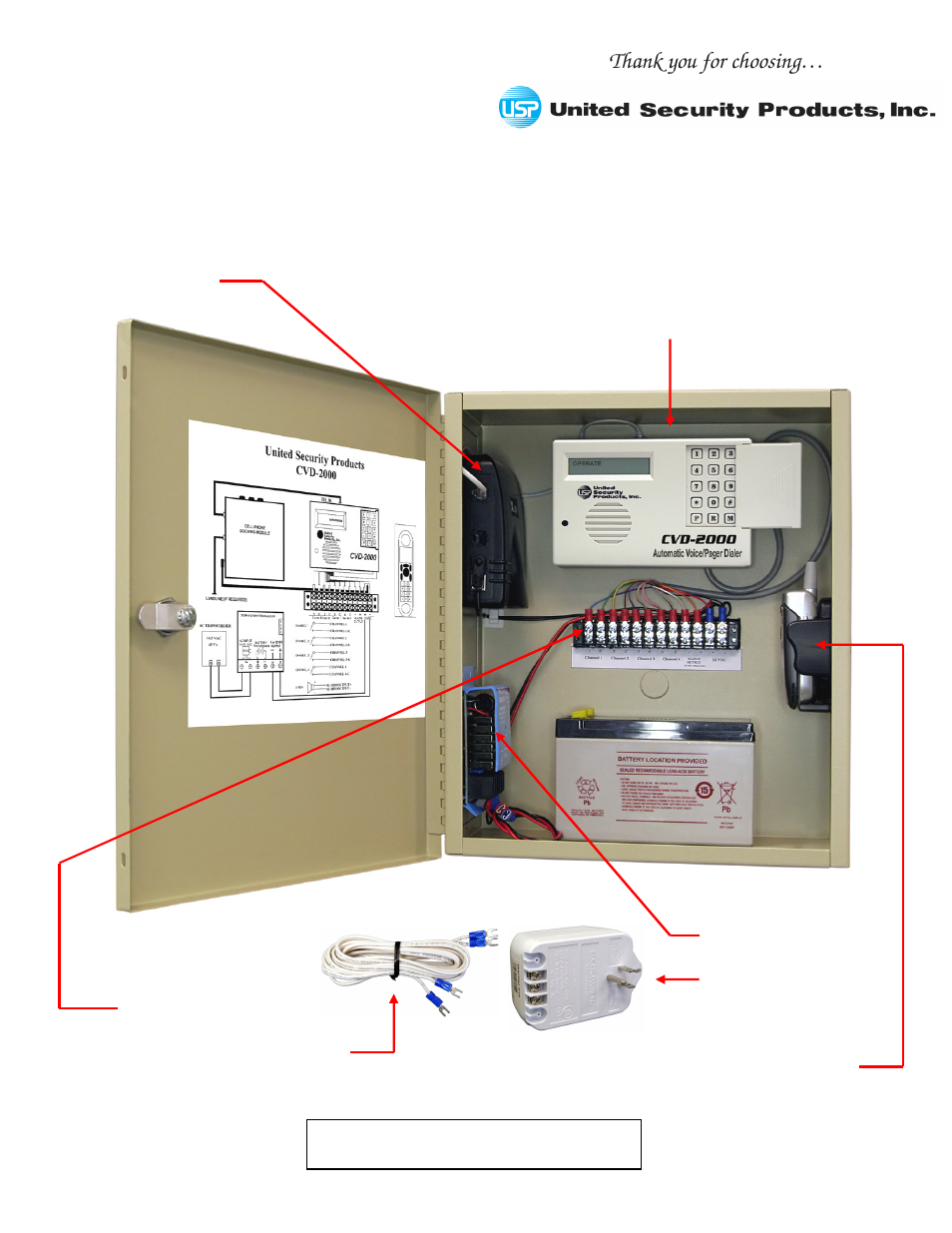 United Security CVD-2000 User Manual | Page 2 / 2