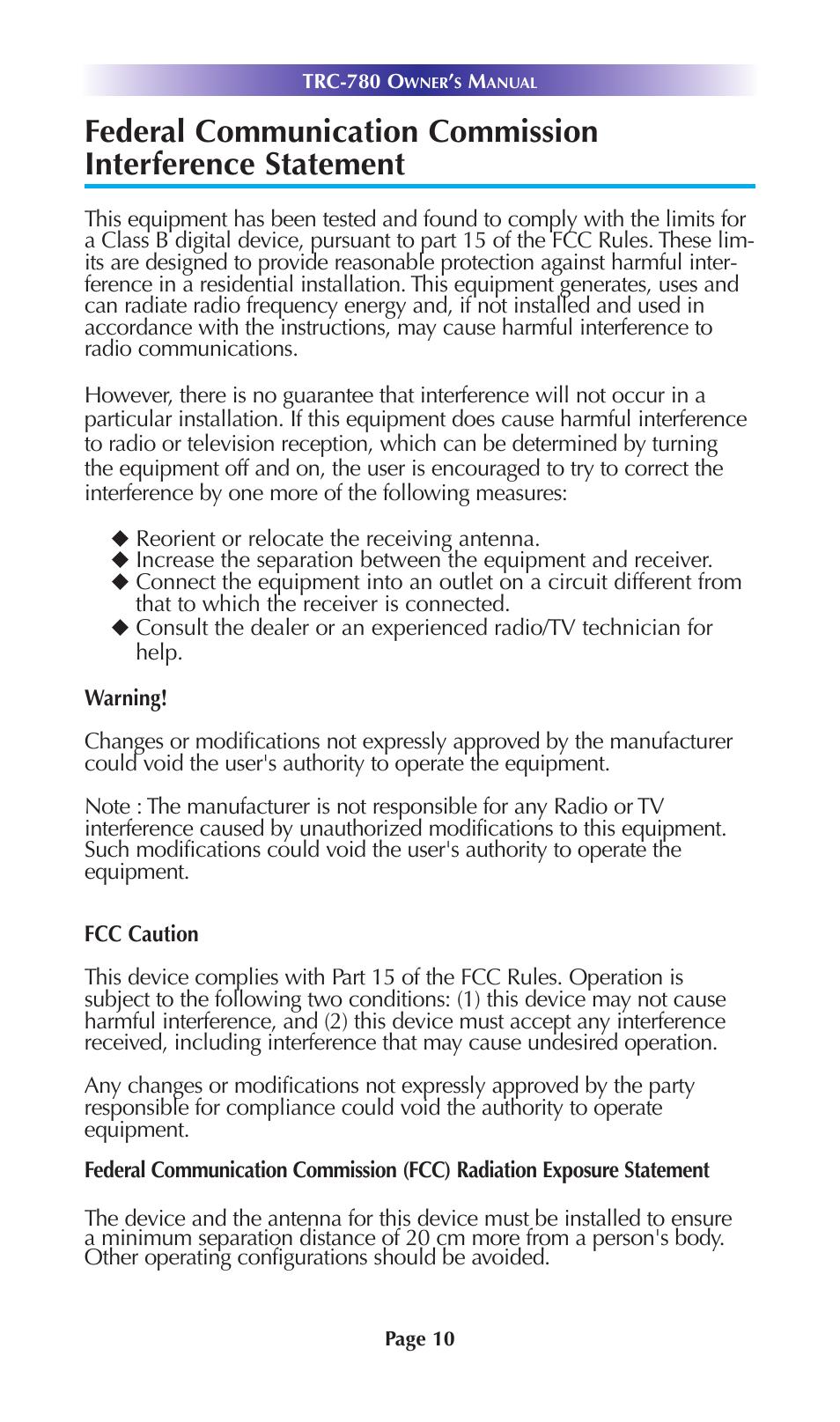 Universal Remote Control (URS) TRC-780 User Manual | Page 13 / 18