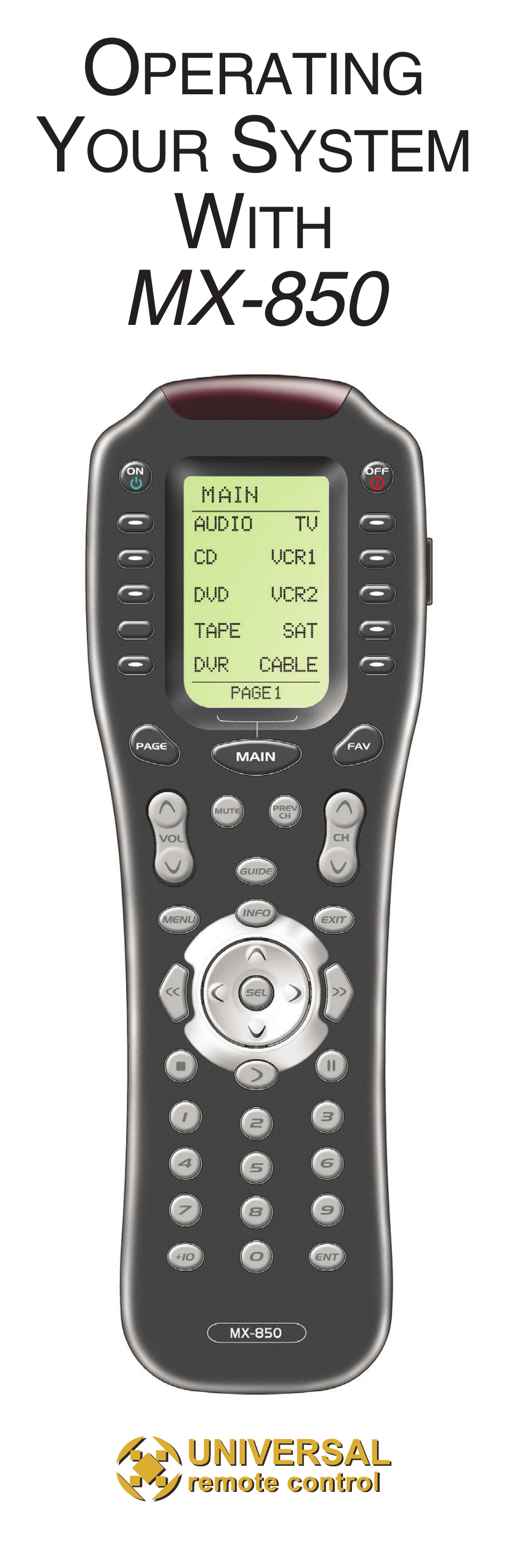 Universal Remote Control (URS) MX-850 User Manual | 20 pages