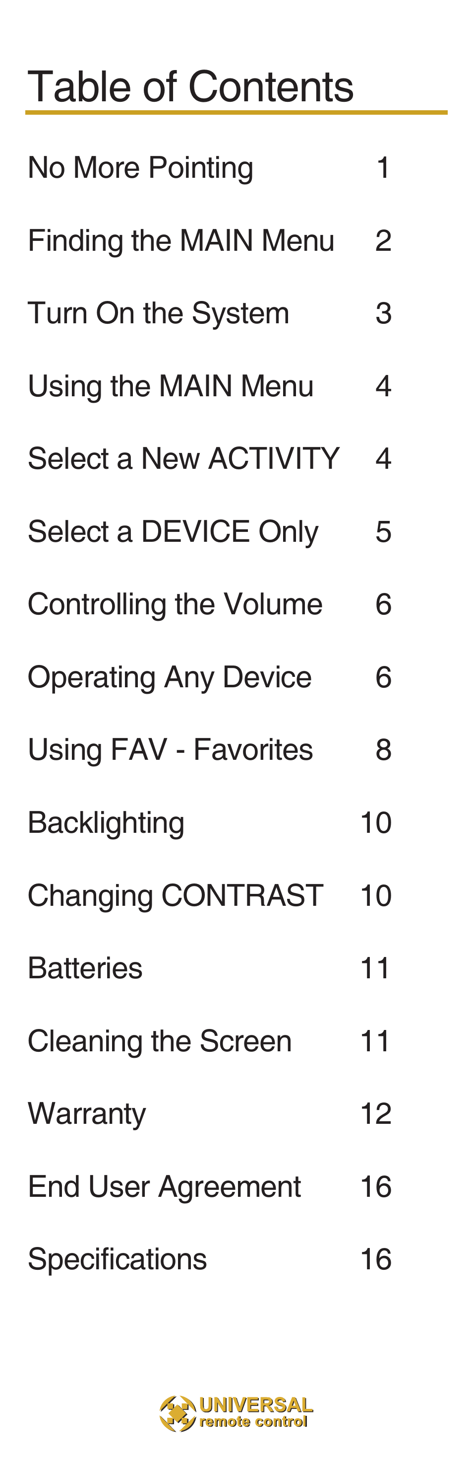 Universal Remote Control (URS) MX-850 User Manual | Page 3 / 20