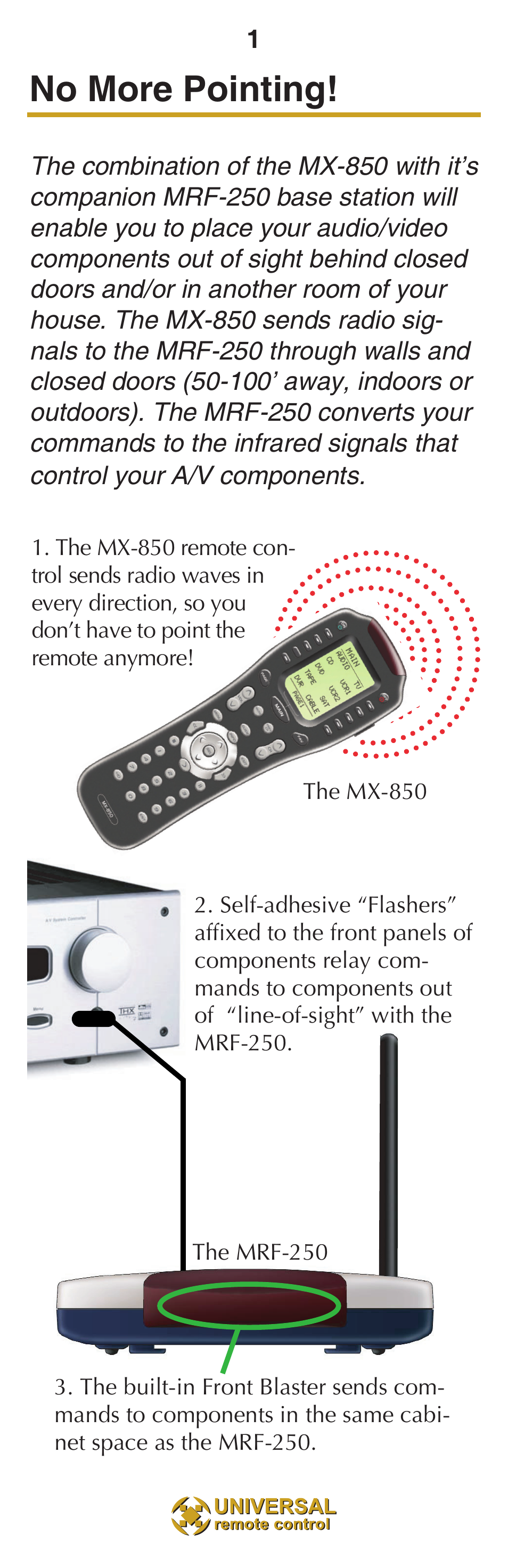 No more pointing | Universal Remote Control (URS) MX-850 User Manual | Page 4 / 20