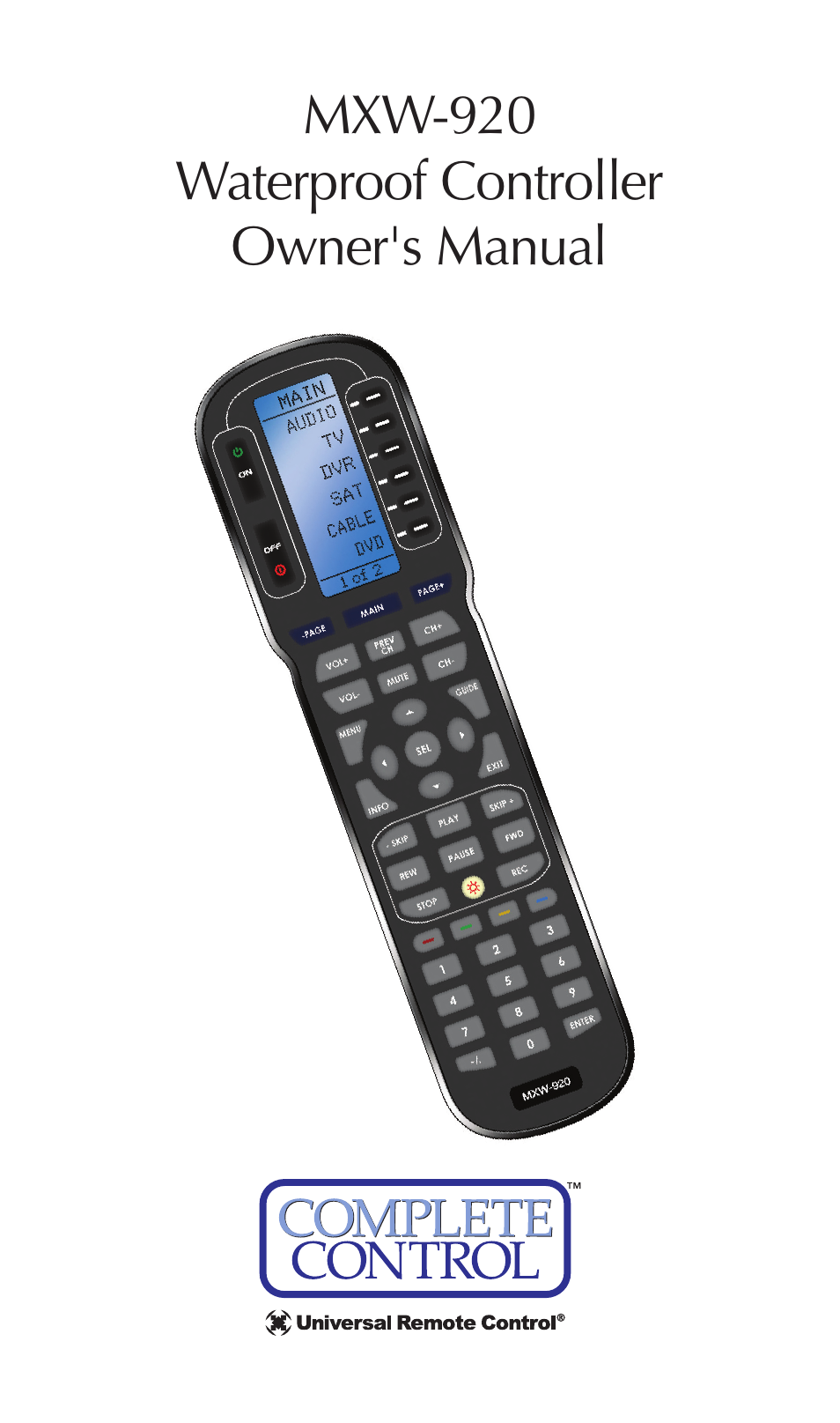 Universal Remote Control (URS) MXW-920 User Manual | 20 pages