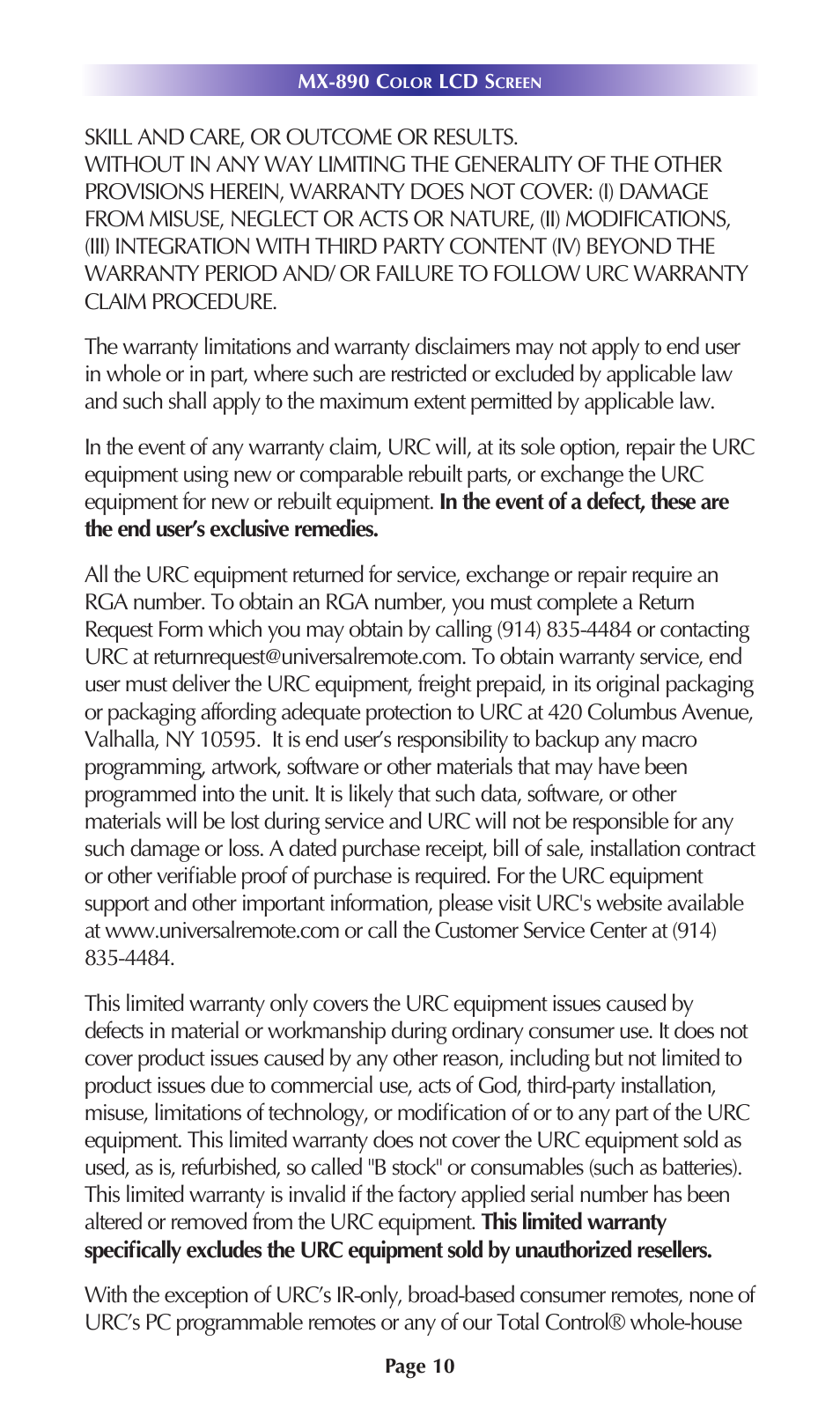 Universal Remote Control (URS) MX-890 User Manual | Page 13 / 21