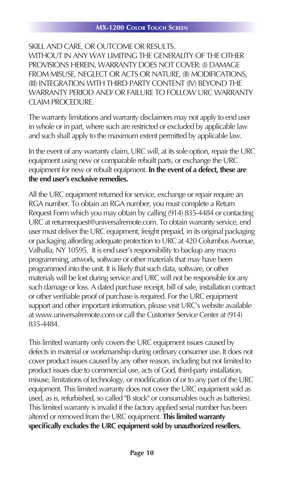 Universal Remote Control (URS) MX-1200 User Manual | Page 13 / 20