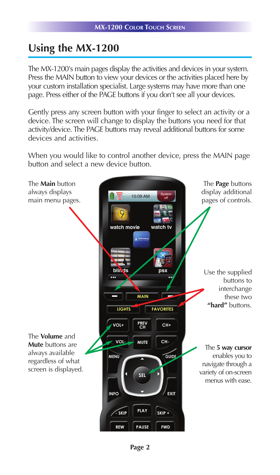 Using the mx-1200 | Universal Remote Control (URS) MX-1200 User Manual | Page 5 / 20