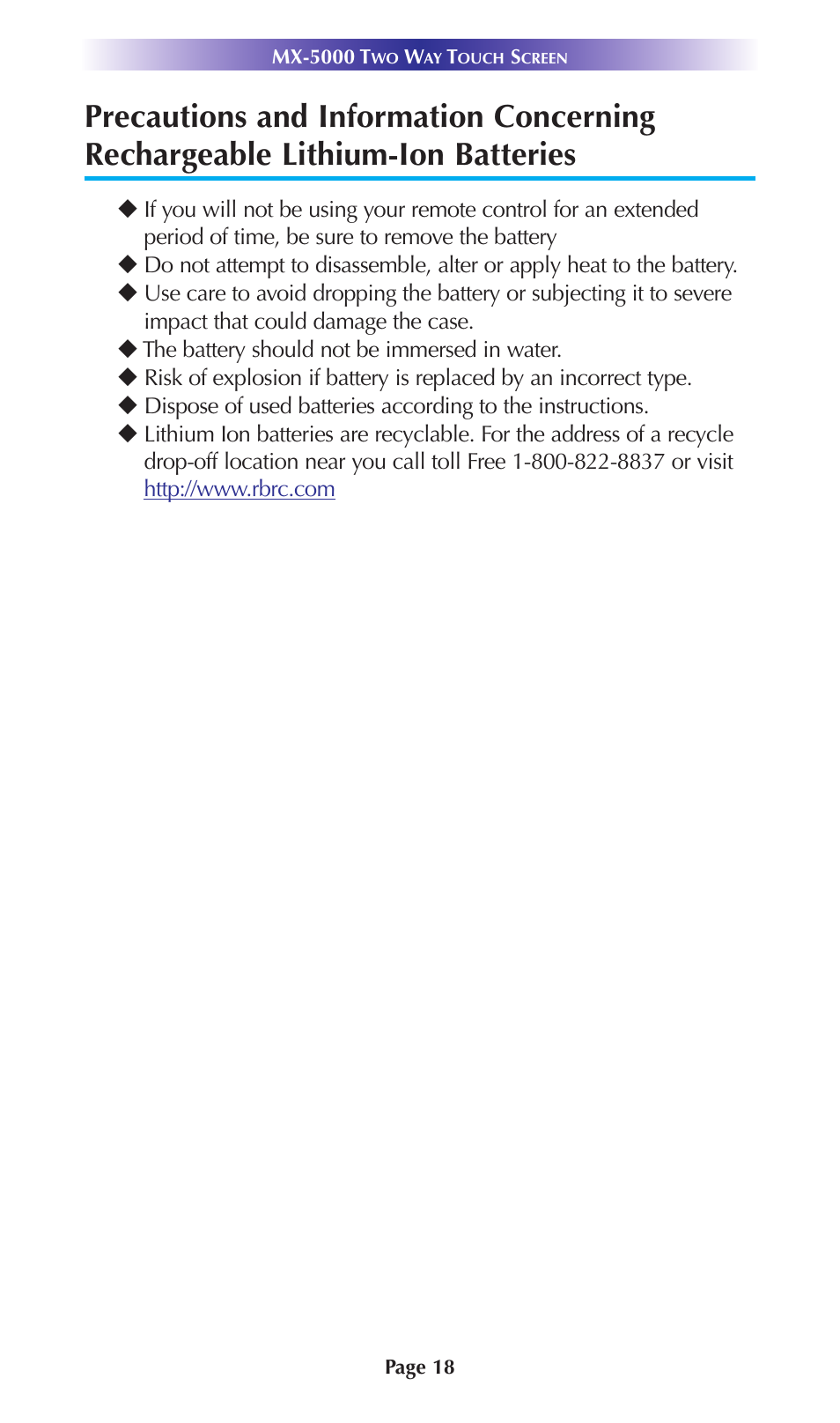 Universal Remote Control (URS) MX-5000 User Manual | Page 21 / 24