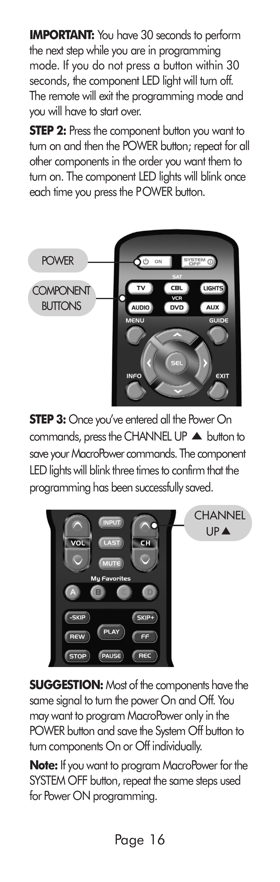 Universal Remote Control (URS) A6 User Manual | Page 16 / 48