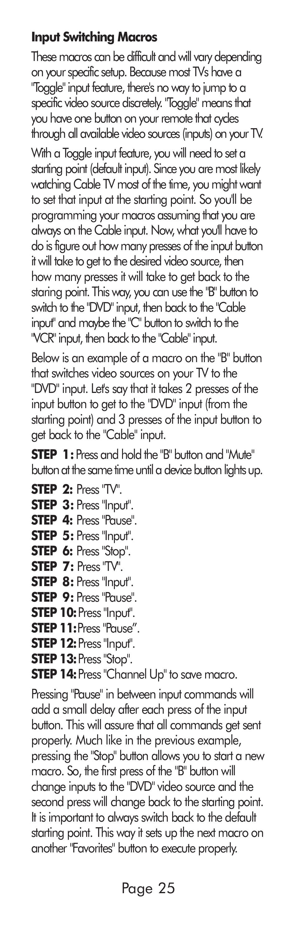 Universal Remote Control (URS) A6 User Manual | Page 25 / 48