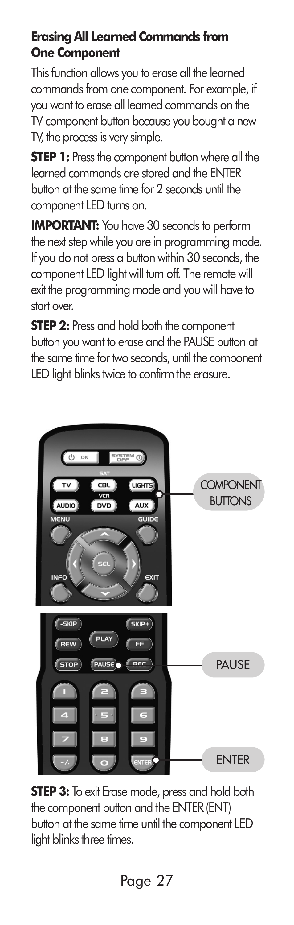 Page 27 | Universal Remote Control (URS) A6 User Manual | Page 27 / 48