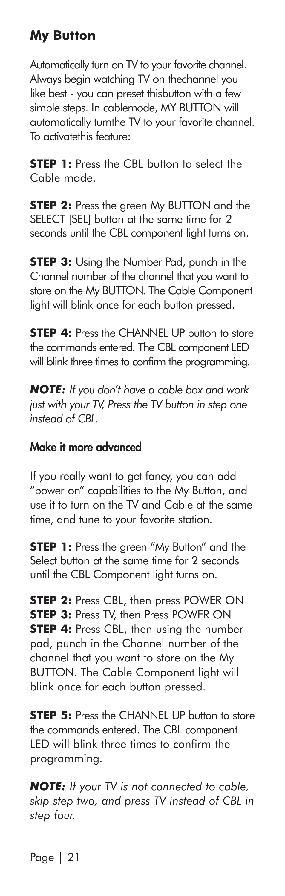 Universal Remote Control (URS) SR3 User Manual | Page 22 / 52