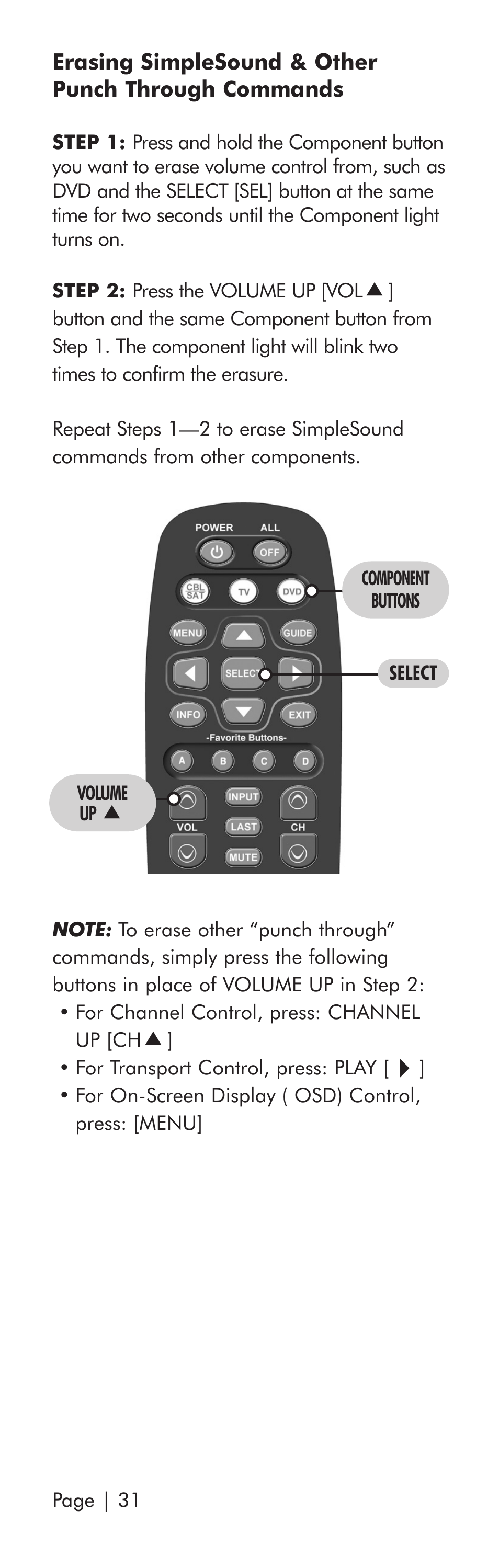 Universal Remote Control (URS) SR3 User Manual | Page 32 / 52