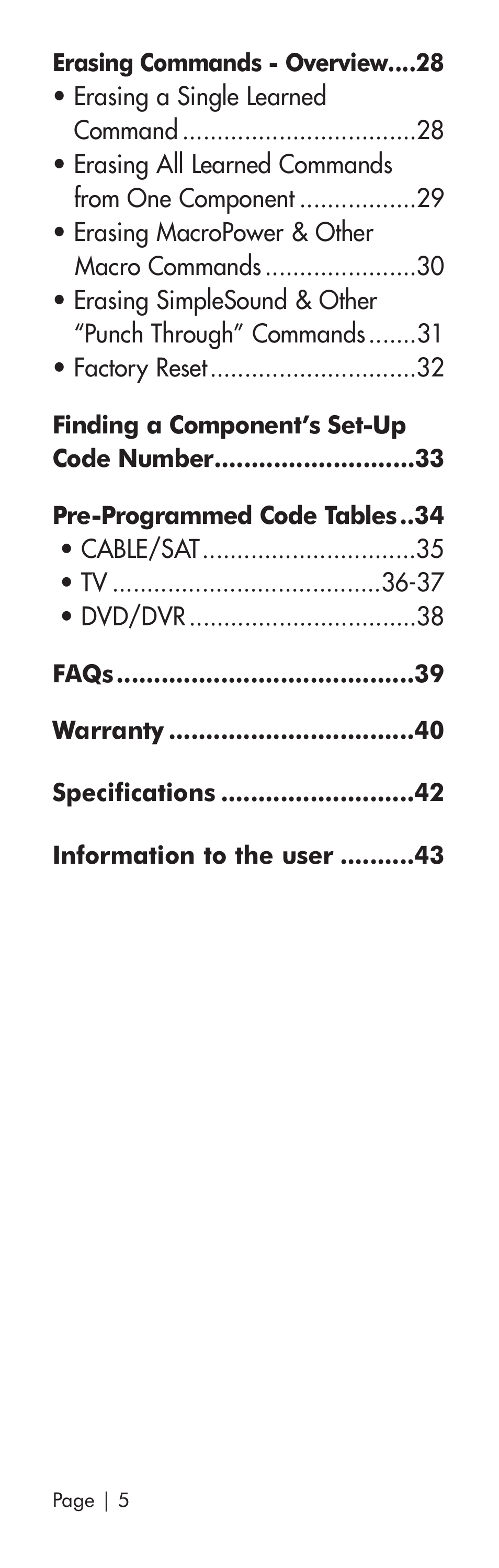 Universal Remote Control (URS) SR3 User Manual | Page 6 / 52