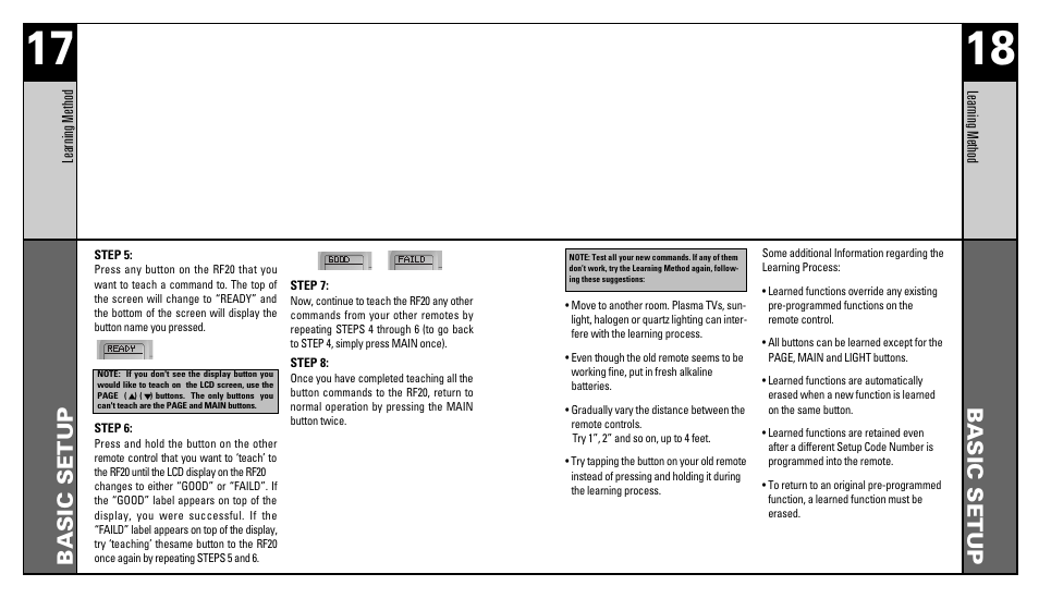 Basic setup | Universal Remote Control (URS) RFS200 User Manual | Page 10 / 61