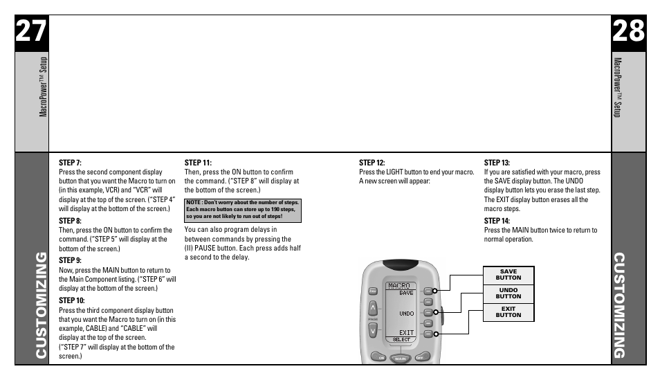 Customizing | Universal Remote Control (URS) RFS200 User Manual | Page 15 / 61