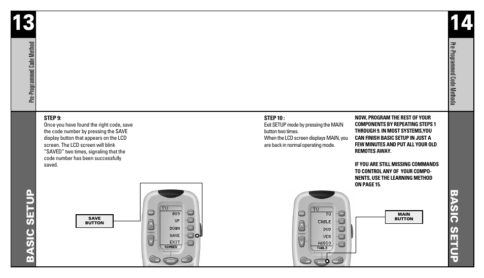 Basic setup | Universal Remote Control (URS) RFS200 User Manual | Page 8 / 61