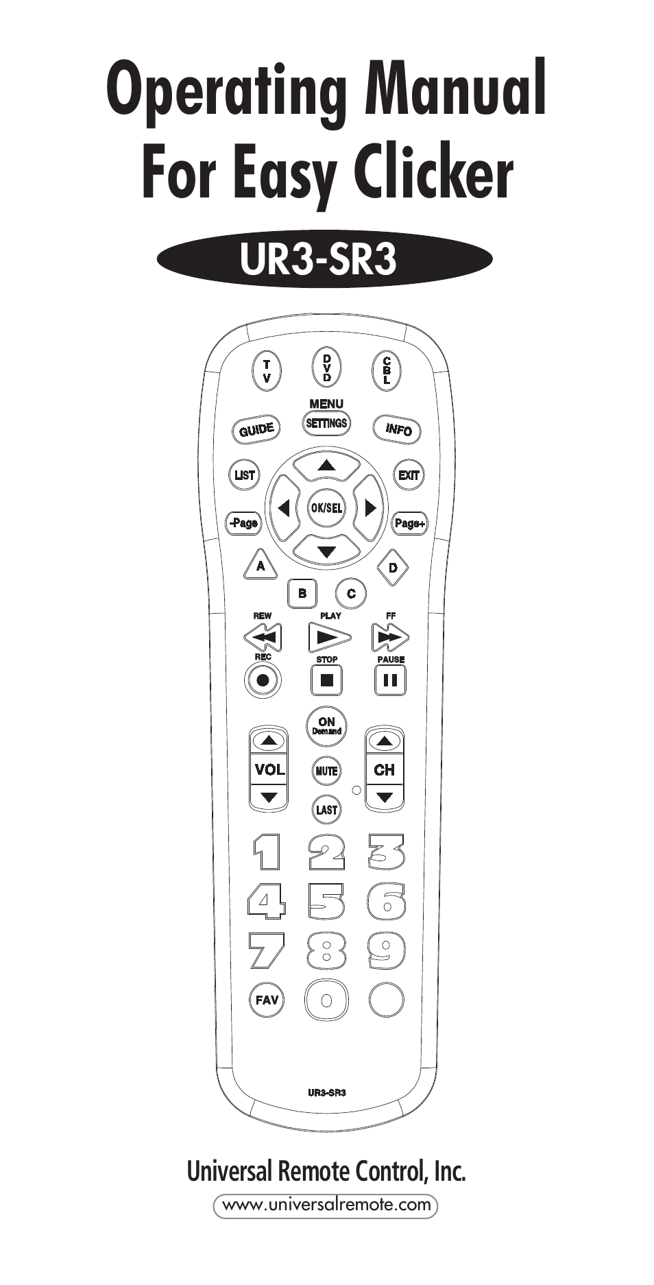 Universal Remote Control (URS) UR3-SR3 User Manual | 24 pages