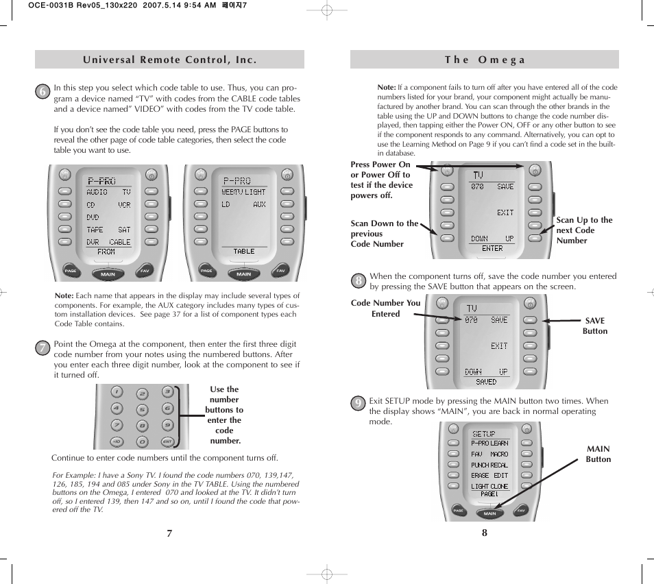 Universal Remote Control (URS) MX-650 User Manual | Page 5 / 32