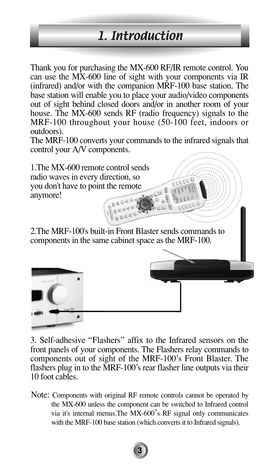 Introduction | Universal Remote Control (URS) MX-600 User Manual | Page 4 / 80