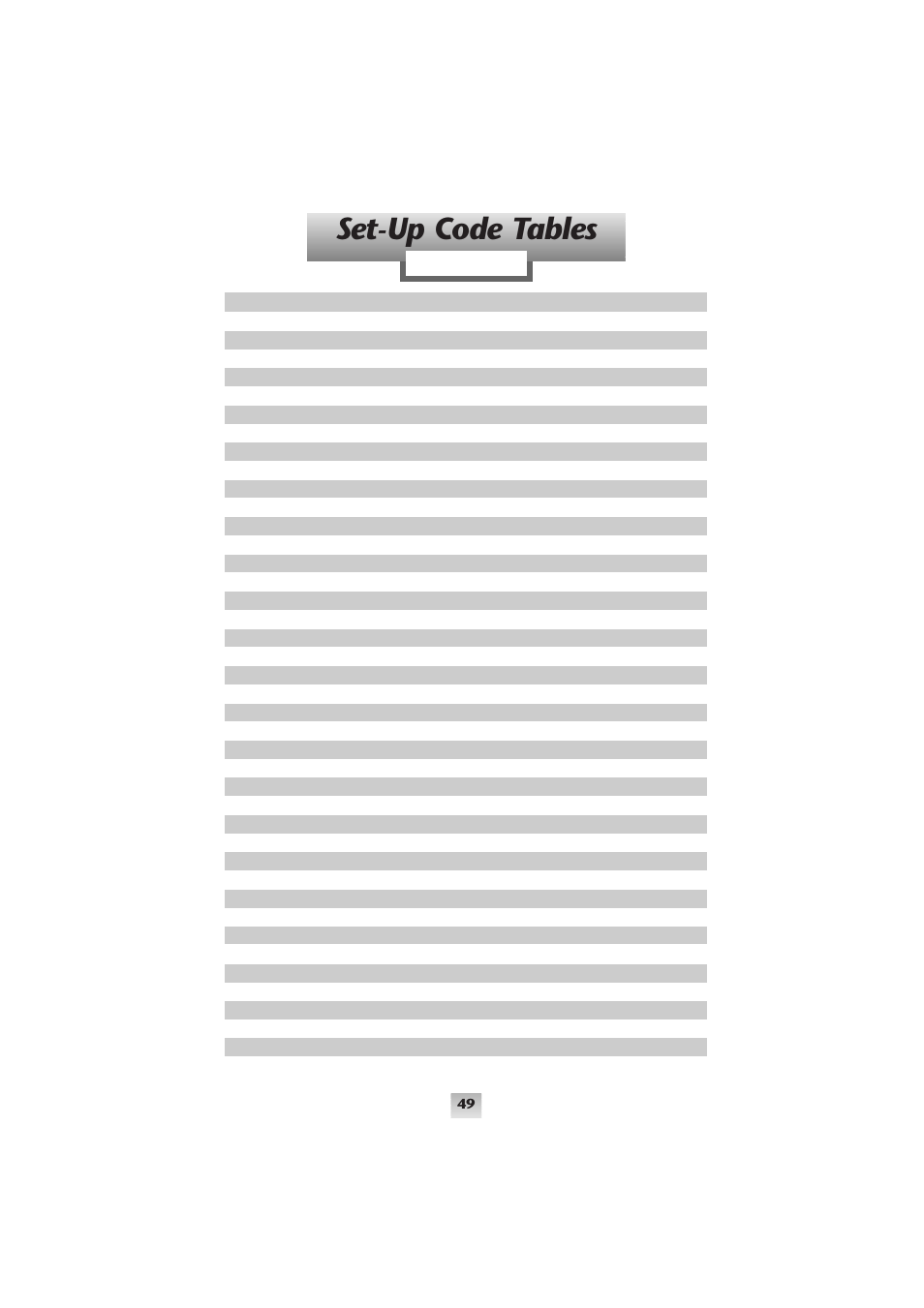 Set-up code tables | Universal Remote Control (URS) SL-8000 User Manual | Page 34 / 54