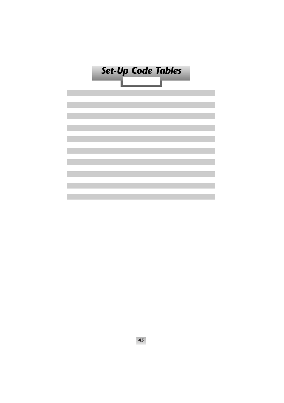 Set-up code tables, Cable | Universal Remote Control (URS) SL-8000 User Manual | Page 35 / 54