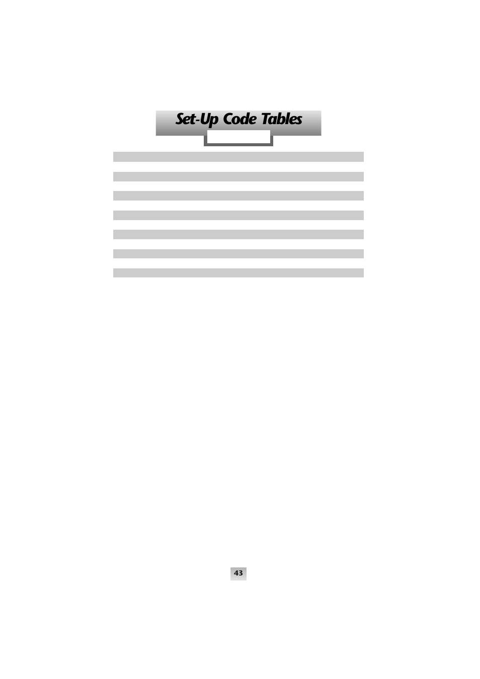 Set-up code tables | Universal Remote Control (URS) SL-8000 User Manual | Page 37 / 54