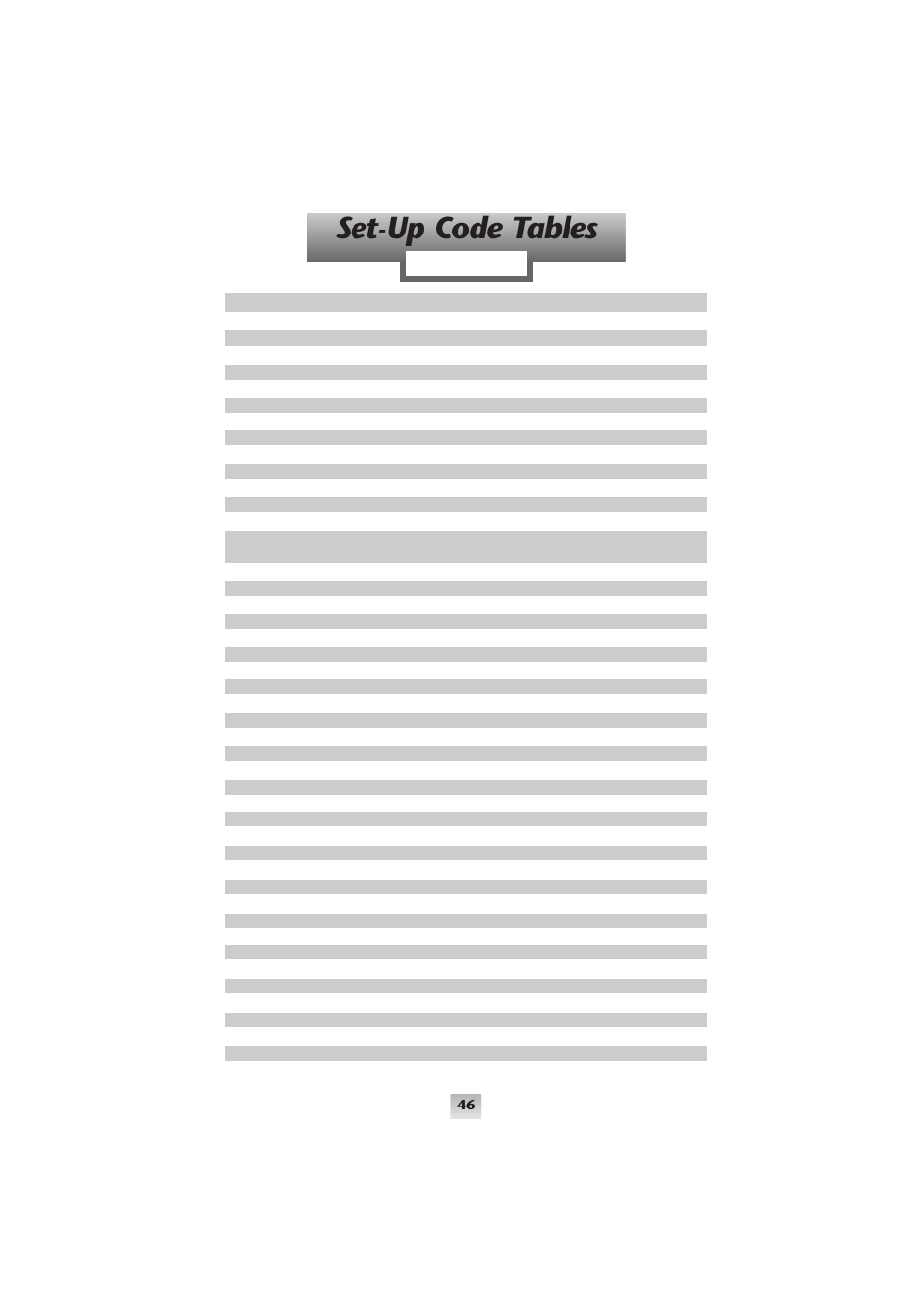 Set-up code tables | Universal Remote Control (URS) SL-8000 User Manual | Page 47 / 54