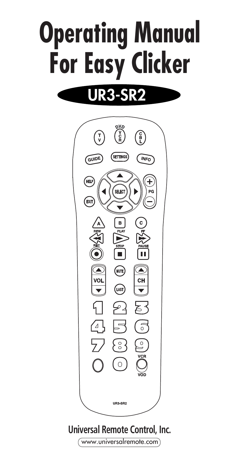 Universal Remote Control (URS) UR3-SR2 User Manual | 25 pages