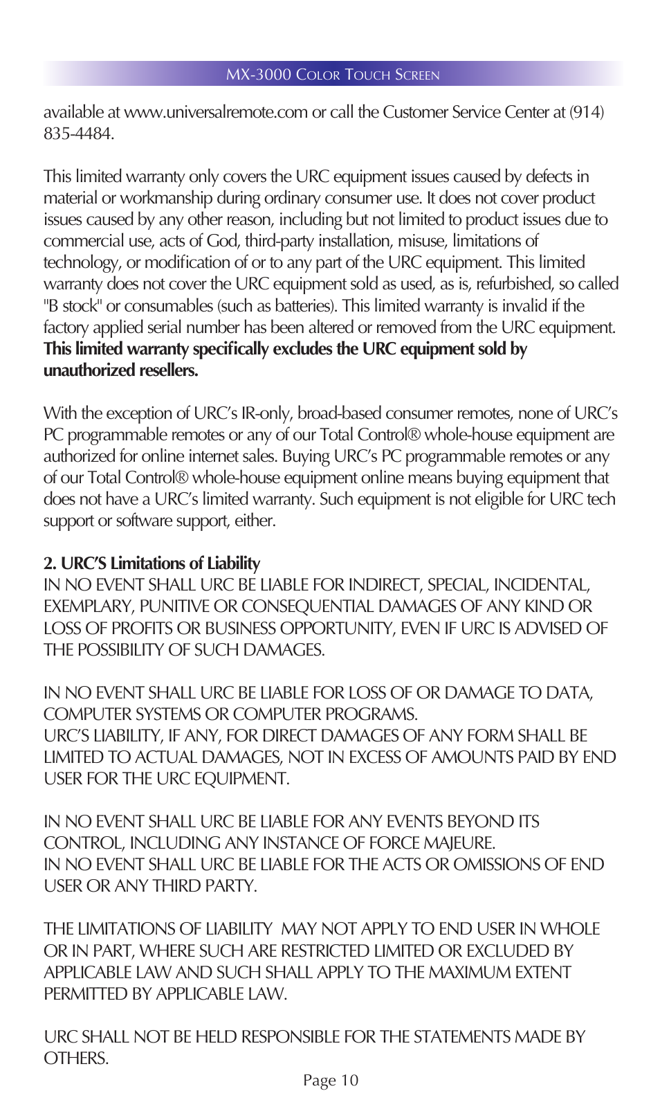 Universal Remote Control (URS) MX-3000 User Manual | Page 13 / 19
