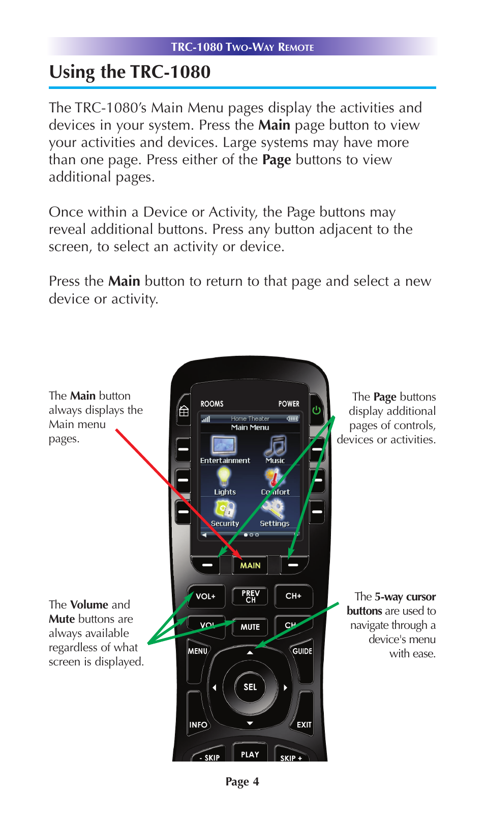 Using the trc-1080 | Universal Remote Control (URS) TRC-1080 User Manual | Page 7 / 24