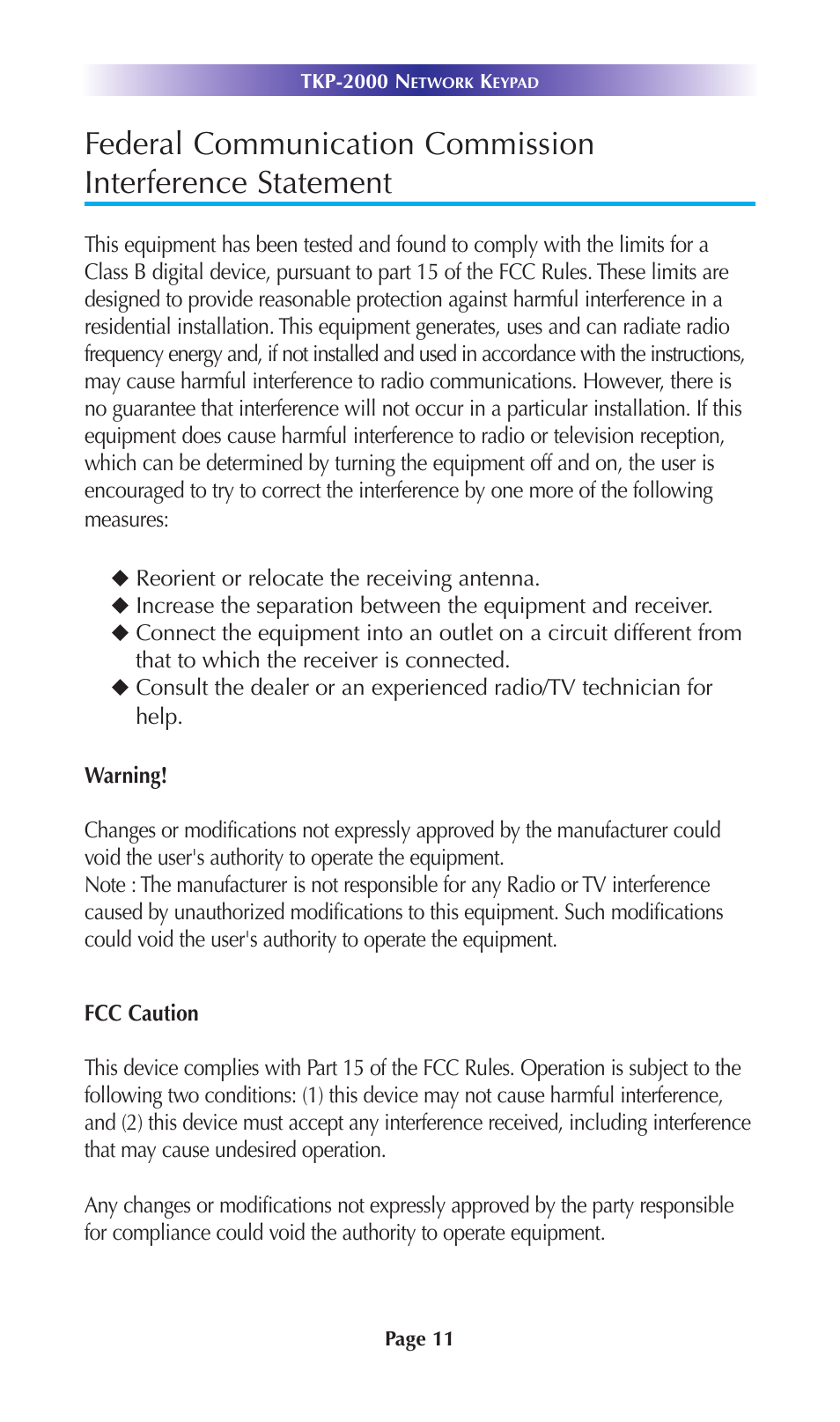 Universal Remote Control (URS) TKP-2000 User Manual | Page 14 / 20