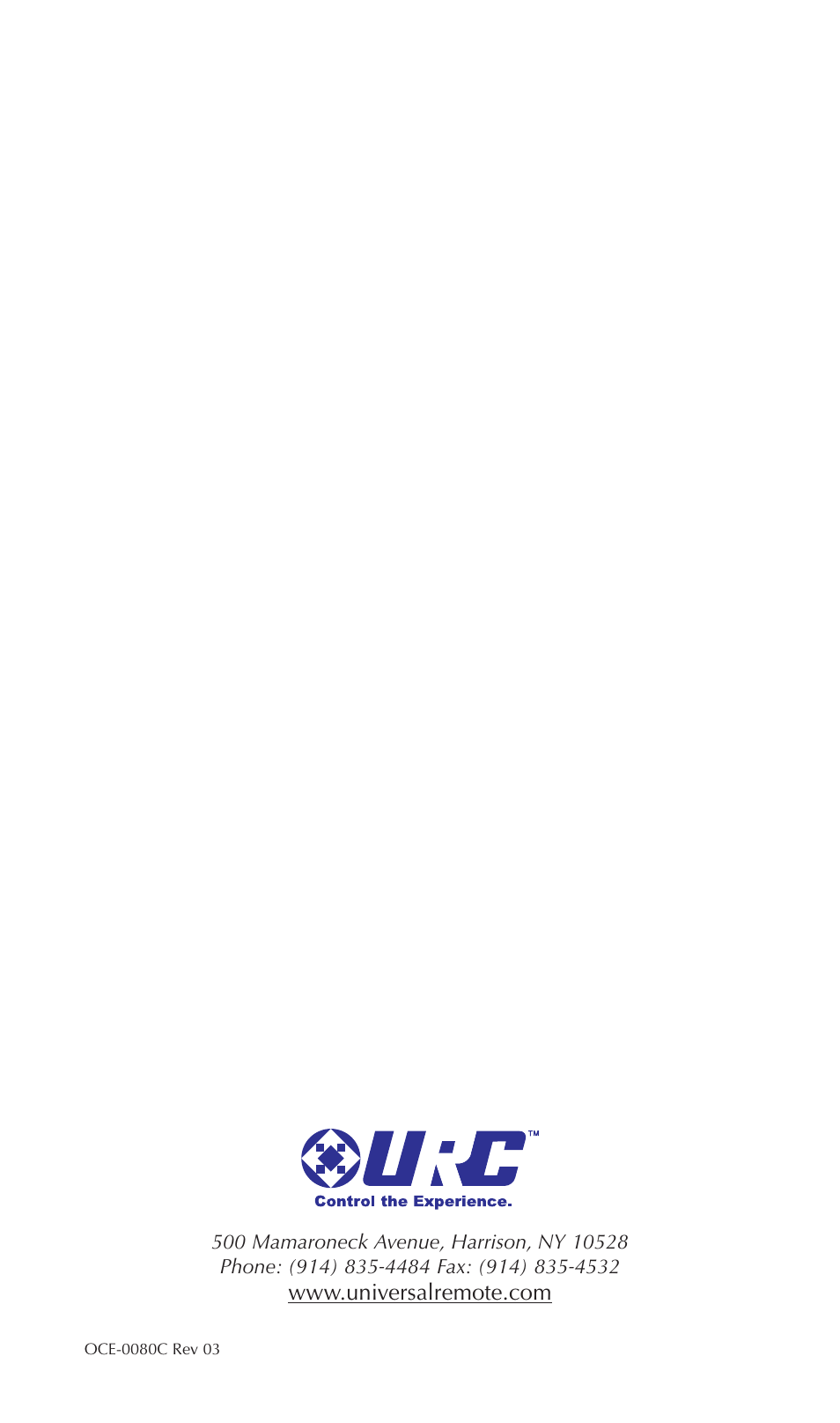 Universal Remote Control (URS) TKP-2000 User Manual | Page 20 / 20
