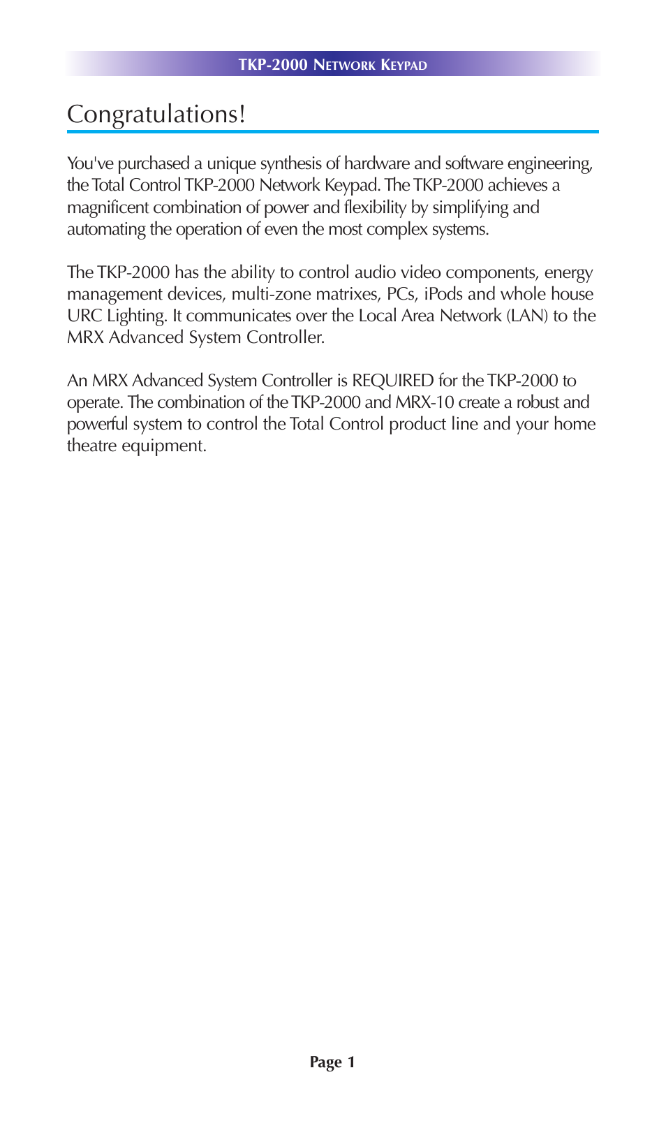 Universal Remote Control (URS) TKP-2000 User Manual | Page 4 / 20