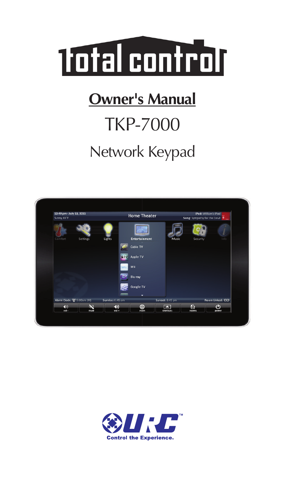 Universal Remote Control (URS) TKP-7000 User Manual | 40 pages