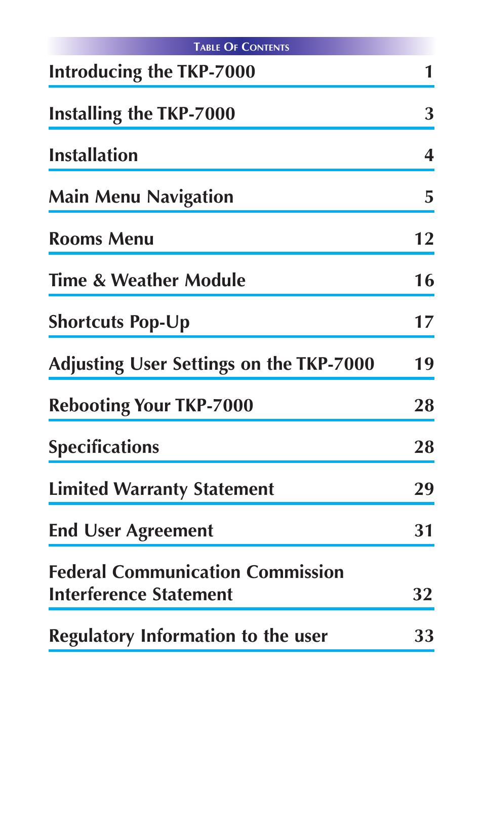 Universal Remote Control (URS) TKP-7000 User Manual | Page 3 / 40