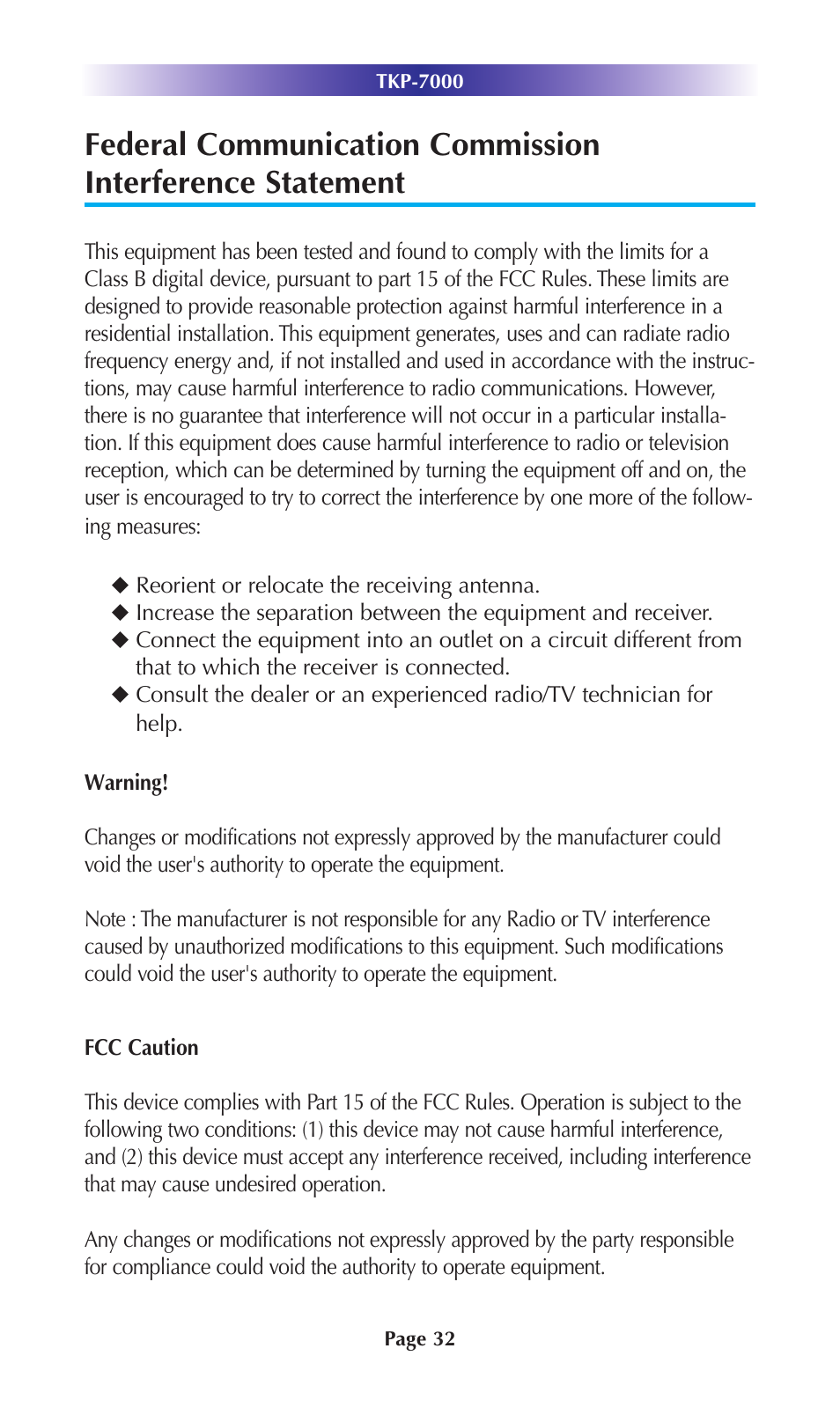 Universal Remote Control (URS) TKP-7000 User Manual | Page 35 / 40