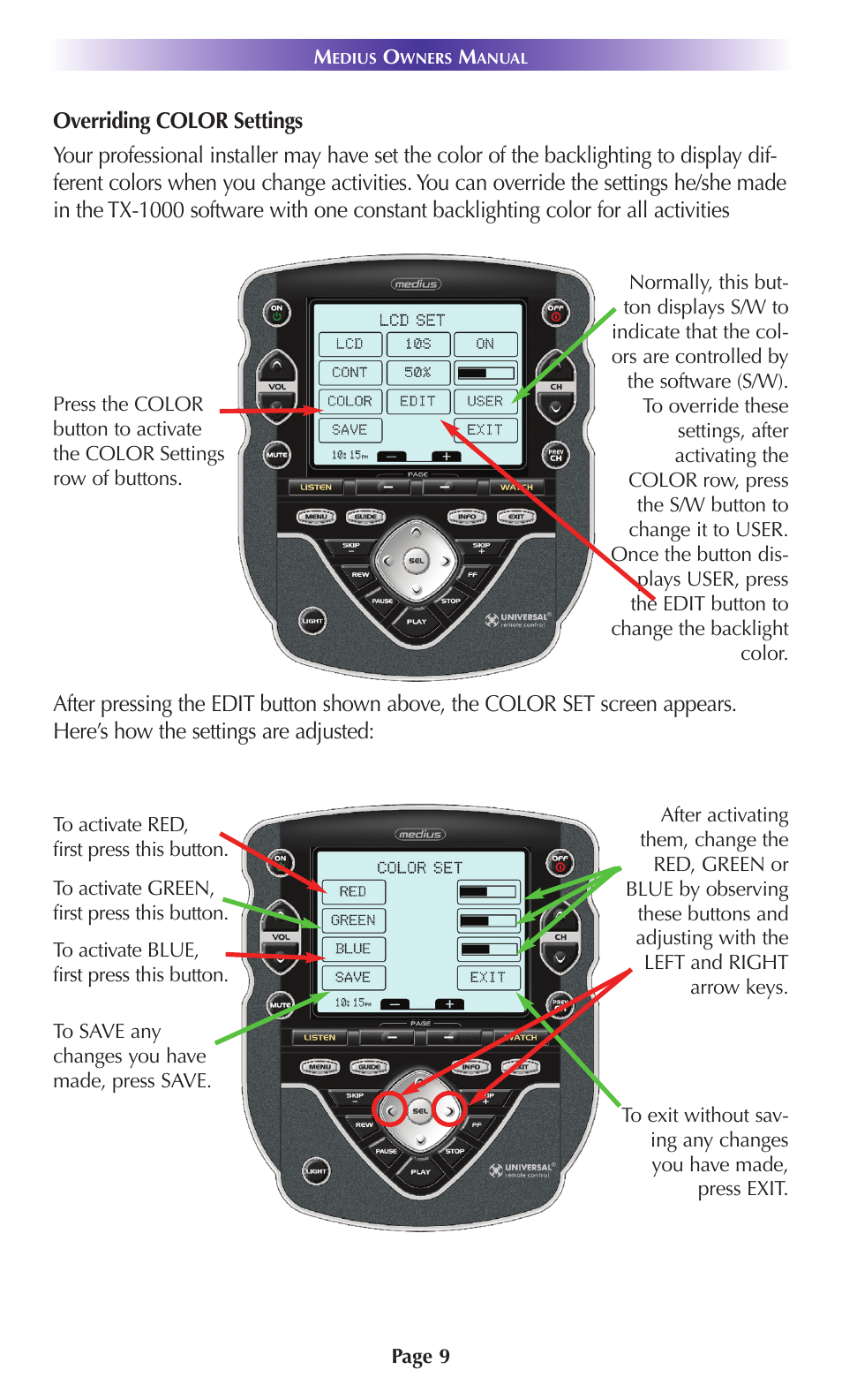 Universal Remote Control (URS) TX-1000 User Manual | Page 12 / 20