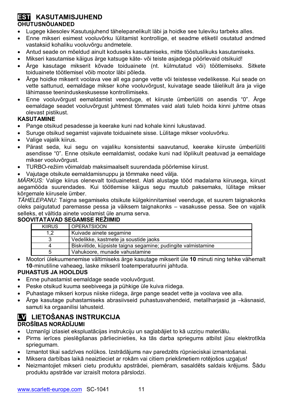 Scarlett SC-1041 User Manual | Page 11 / 16