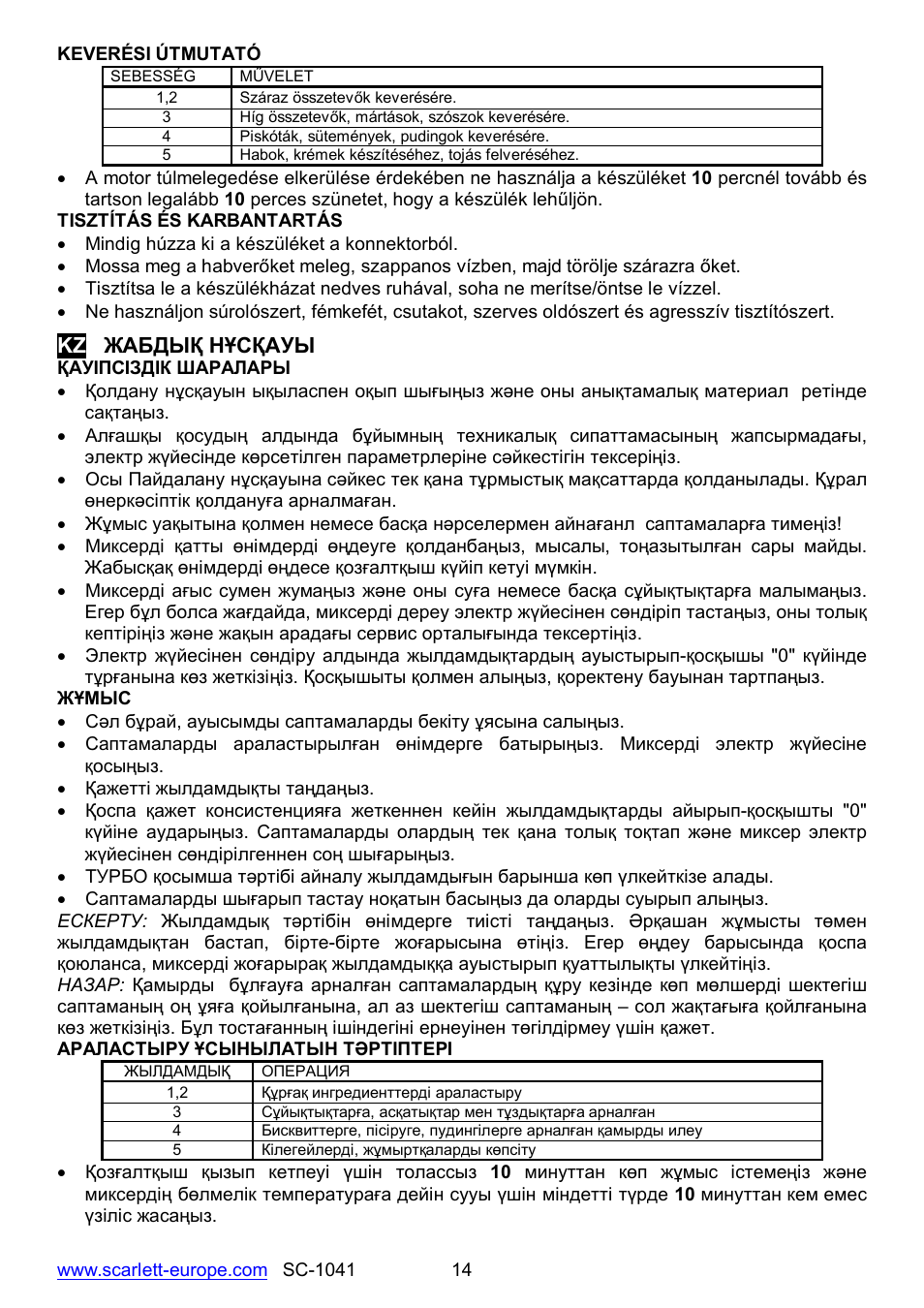 Scarlett SC-1041 User Manual | Page 14 / 16