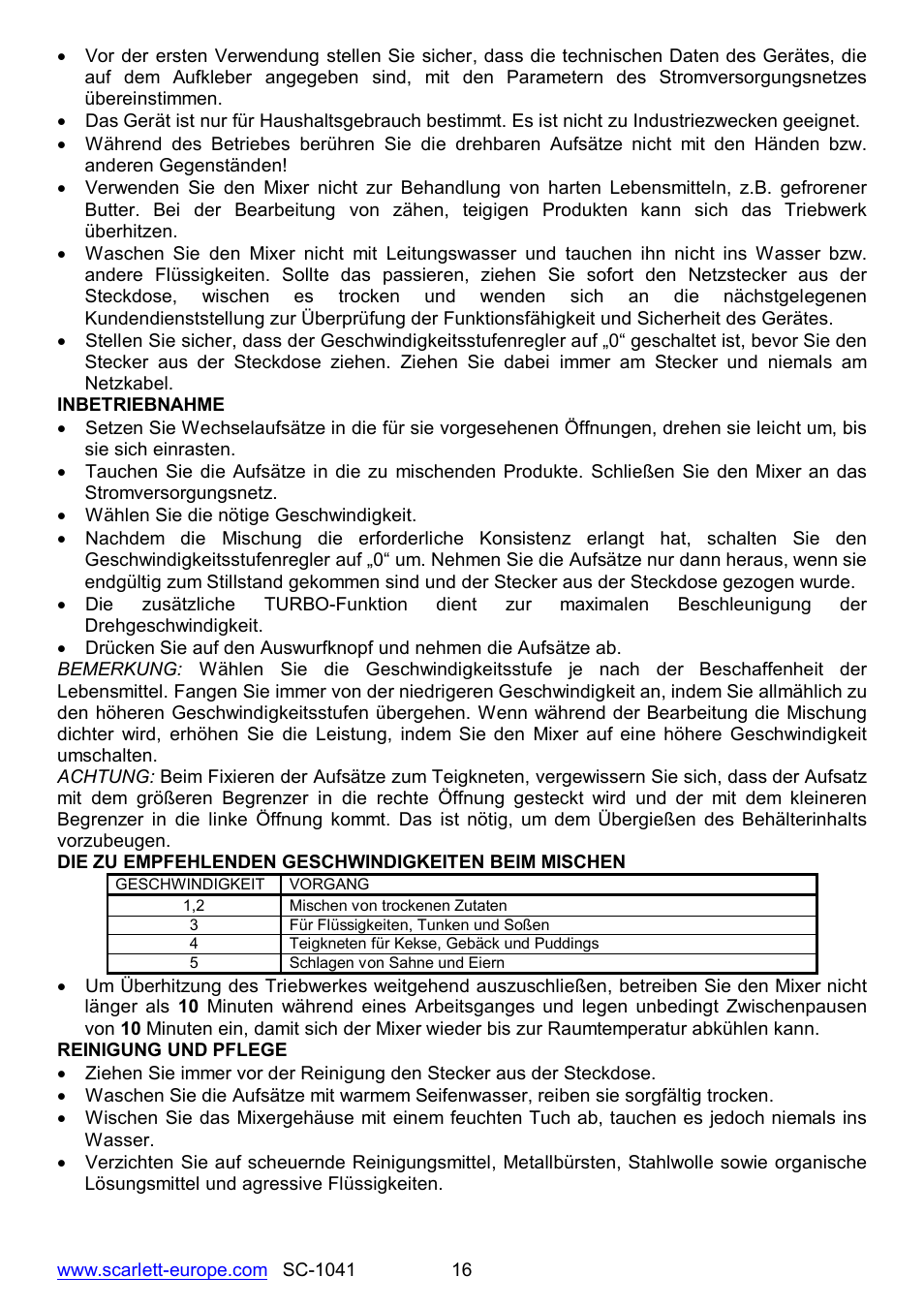 Scarlett SC-1041 User Manual | Page 16 / 16