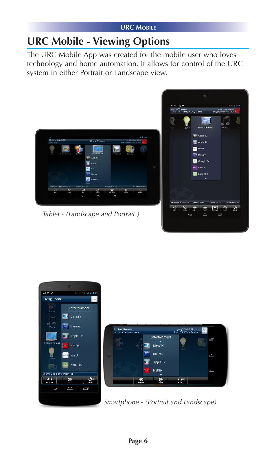 Urc mobile - viewing options | Universal Remote Control (URS) Mobile for Android User Manual | Page 11 / 41