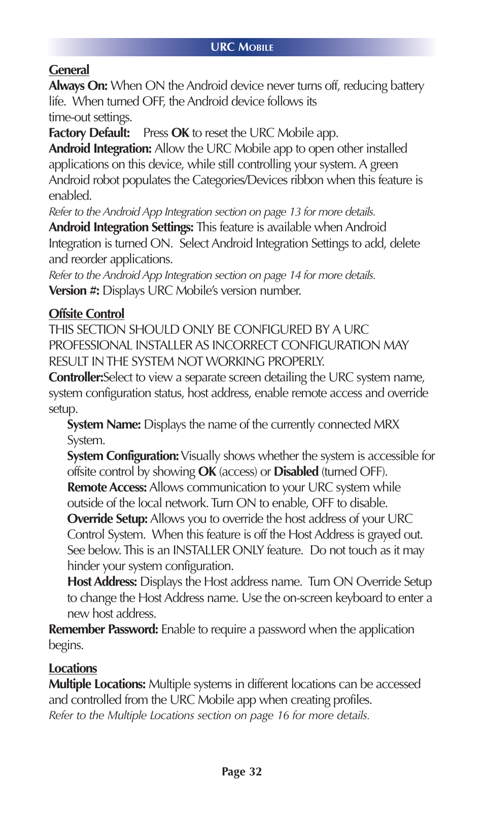 Universal Remote Control (URS) Mobile for Android User Manual | Page 37 / 41