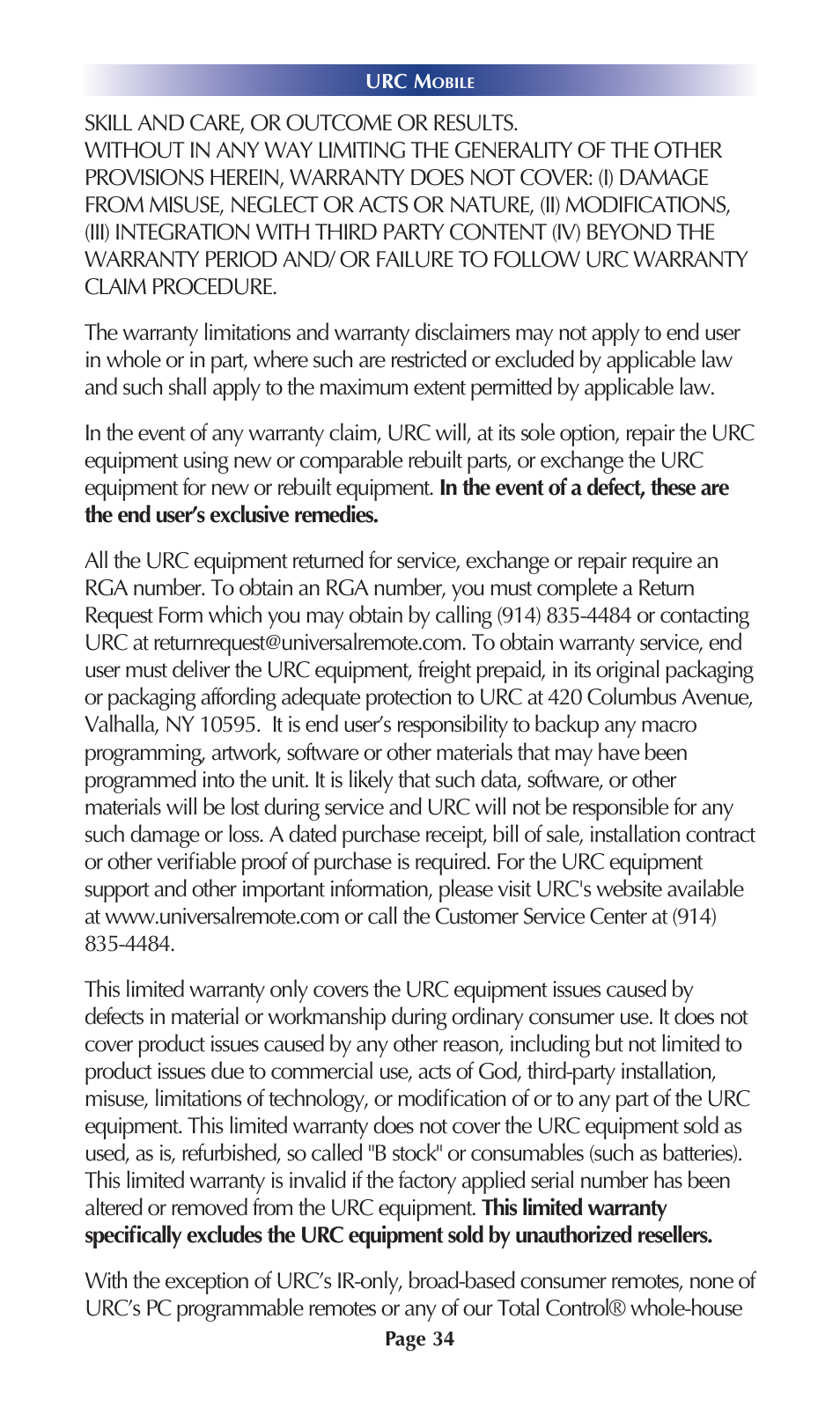 Universal Remote Control (URS) Mobile for Android User Manual | Page 39 / 41