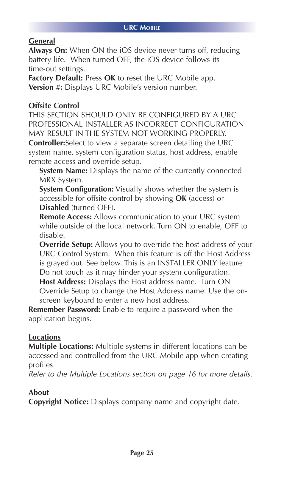 Universal Remote Control (URS) Mobile for iOS v2 User Manual | Page 30 / 34