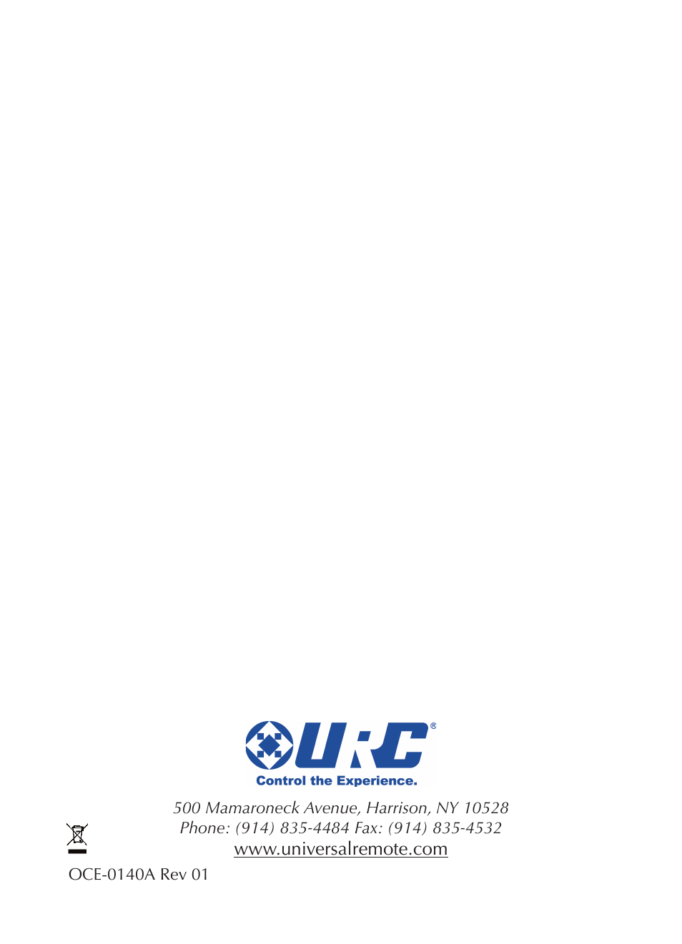 Universal Remote Control (URS) CAM-DC-O-OM User Manual | Page 20 / 20