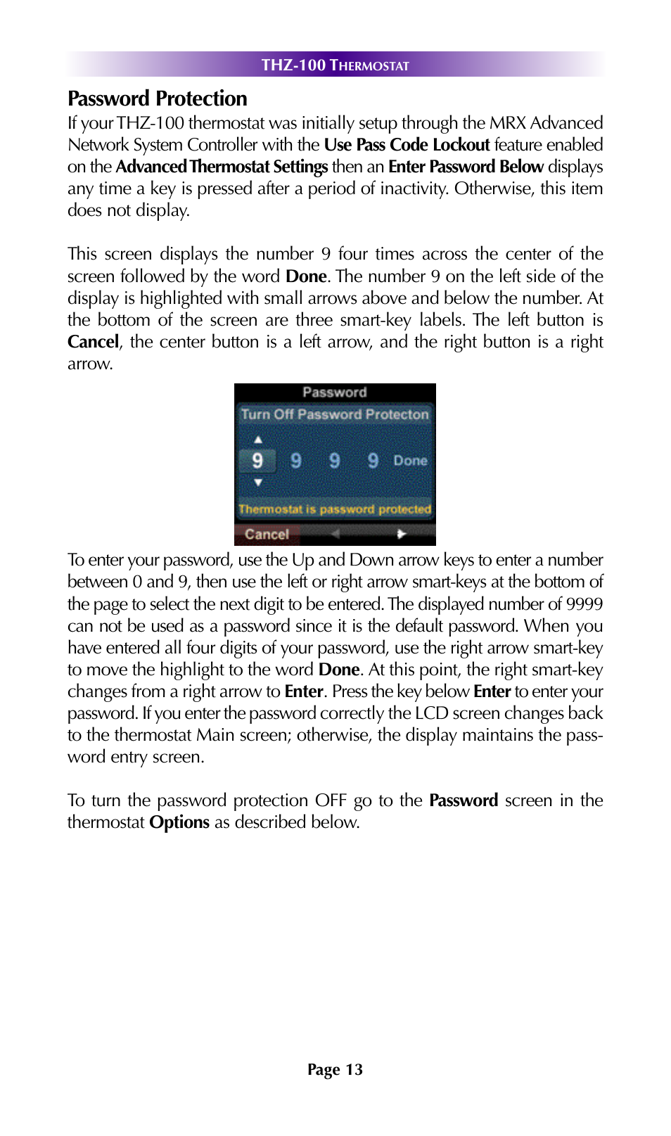 Password protection | Universal Remote Control (URS) THZ-100 User Manual | Page 17 / 52