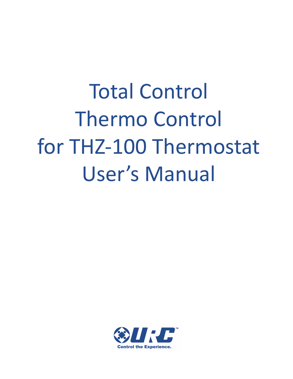 Universal Remote Control (URS) Thermo Control User Manual | 12 pages