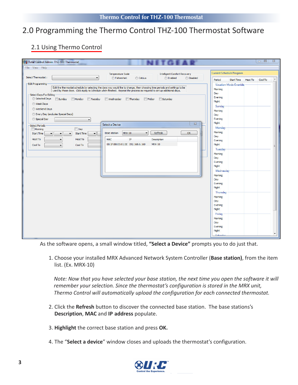 1 using thermo control, Rogramming the, Hermo | Ontrol, Thz-100 t, Hermostat, Oftware, Sing | Universal Remote Control (URS) Thermo Control User Manual | Page 5 / 12