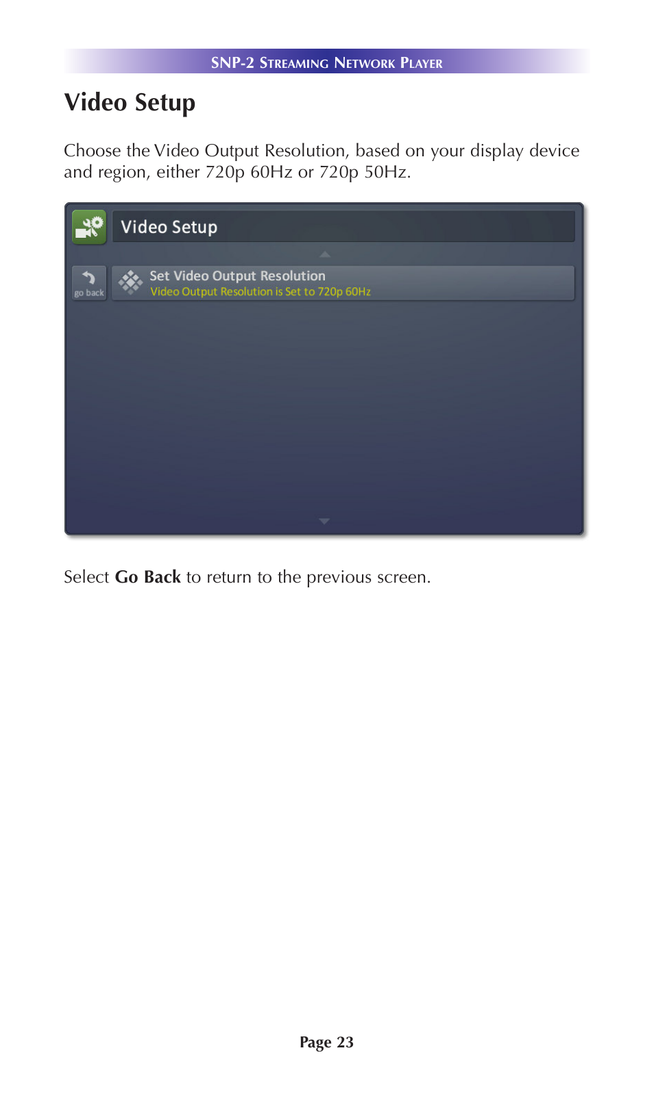 Video setup | Universal Remote Control (URS) SNP-2 User Manual | Page 26 / 36
