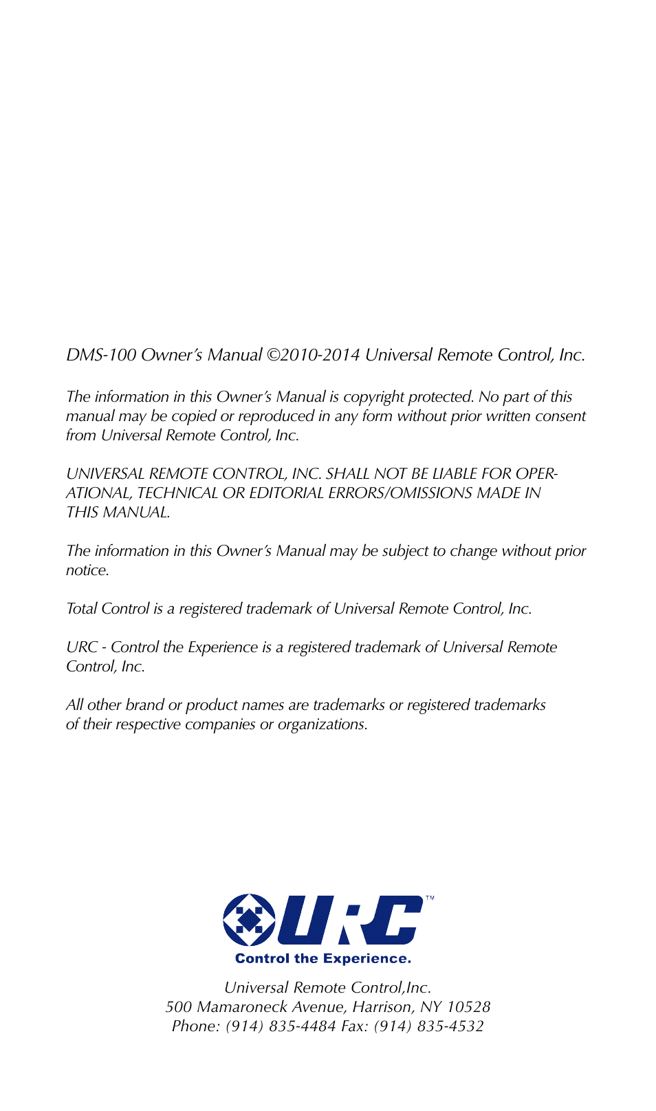 Features and benefits, Parts guide | Universal Remote Control (URS) DMS-100 7.9.14 User Manual | Page 2 / 19