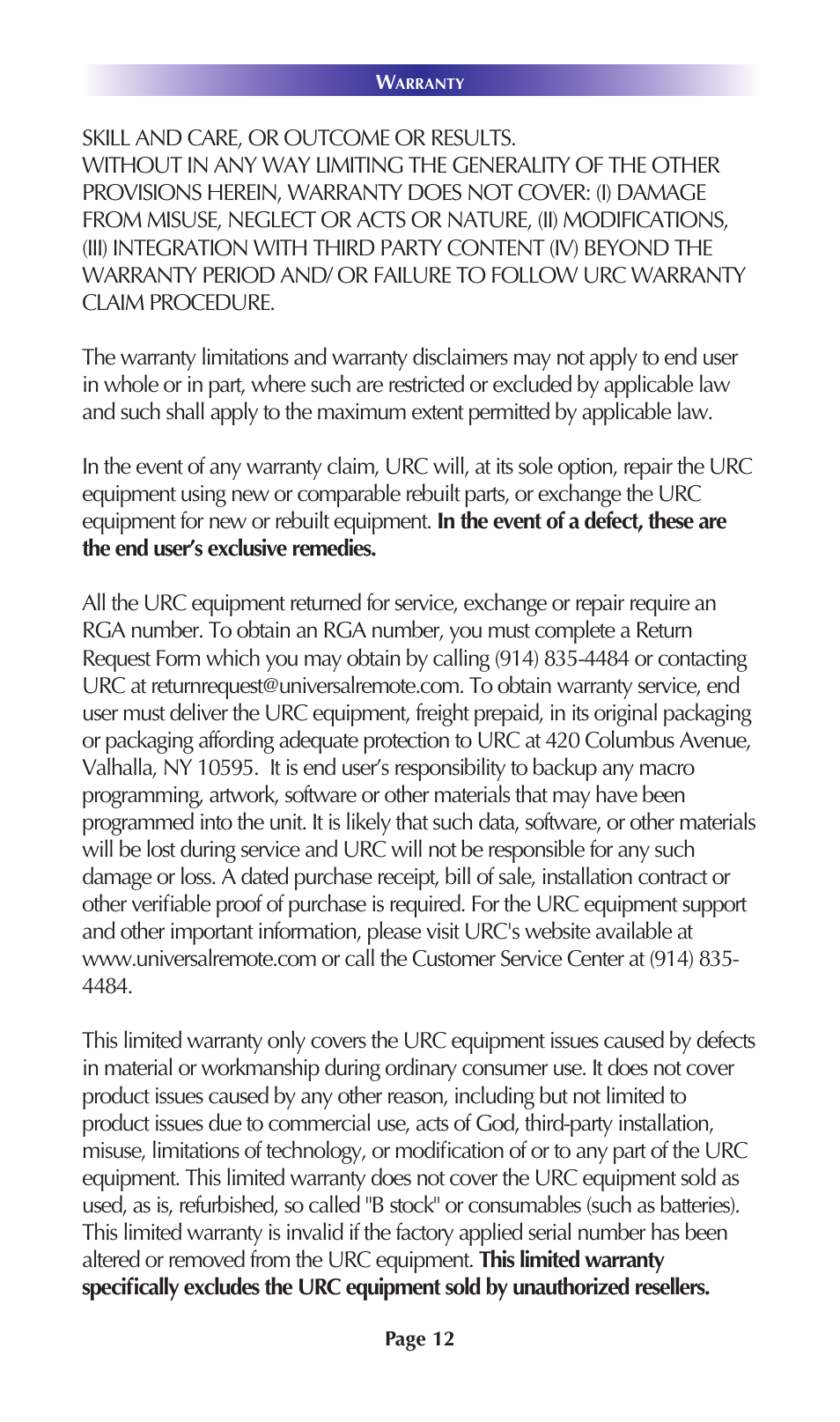 Universal Remote Control (URS) DMS-100 User Manual | Page 14 / 20